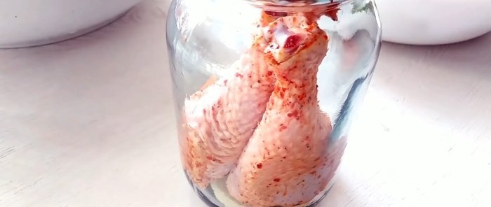 Hur man förvarar kyckling utan kylning i ett år Gryta utan autoklav