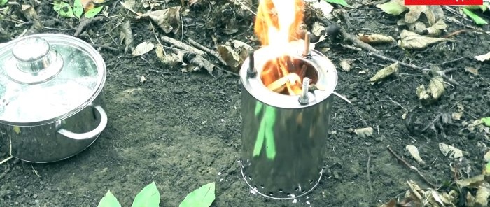 How to make a smokeless pyrolysis woodchip stove with high efficiency from tin cans