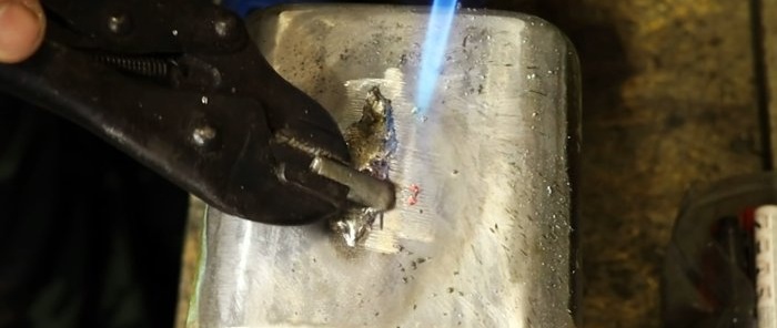 How to reliably solder an aluminum part with ordinary tin without special welding electrodes and even without flux