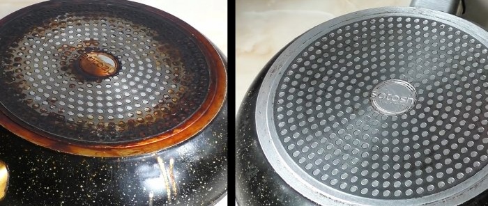 Kā notīrīt nepiedegošos virtuves traukus no oglekļa nogulsnēm ar to, kas jums jau ir virtuvē