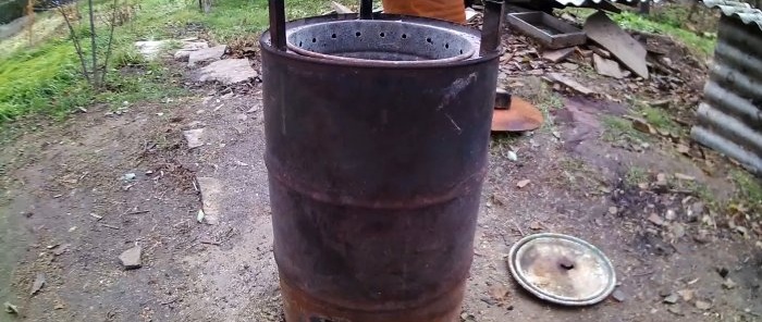 Как да си направим бездимна печка за изгаряне на градински отпадъци