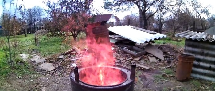 Kā izveidot bezdūmu plīti, lai sadedzinātu dārza atkritumus