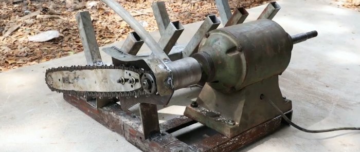 How to make a power machine for easy sawing of wood