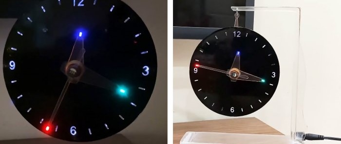 Sådan laver du et LED-ur med trådløs baggrundsbelysning af visere og urskive