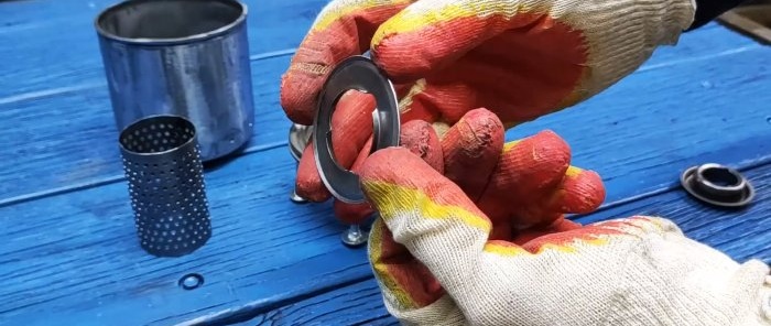 Hoe maak je van een gebruikt oliefilter een hand- of tentwarmer?