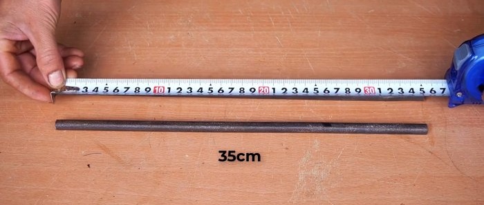 Kaip iš 4 mm plieninės vielos pasigaminti prietaisą, skirtą grandininio tinklelio pynimui