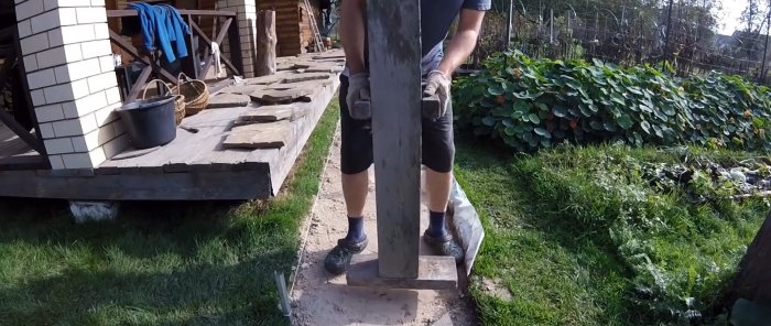 En ret billig måde at lave en havesti uden beton