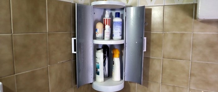 Cara membuat kabinet sudut untuk bilik mandi dari paip PVC