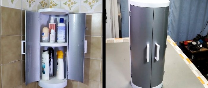 Sådan laver du et hjørneskab til et badeværelse fra PVC-rør