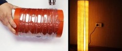 Hvordan lage en original lampe av PET-flasker og finerstrimler