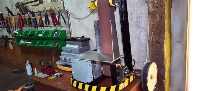 Deux en un : comment fabriquer une ponceuse à bande et une polisseuse à partir d'un moteur de machine à laver et d'un vieil amortisseur