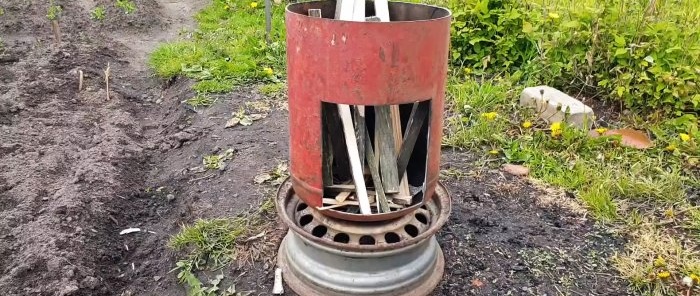 How to make a stove for a cauldron from a gas cylinder