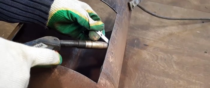 Cómo hacer una estufa para un caldero con un cilindro de gas.