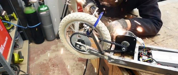 How to make a simple electric scooter based on a children's bicycle