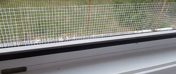 Reparação rápida de redes mosquiteiras sem removê-las da janela