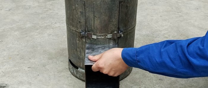 2 sa 1 oven mula sa isang lumang gas cylinder na may oven at kalan para sa pagluluto