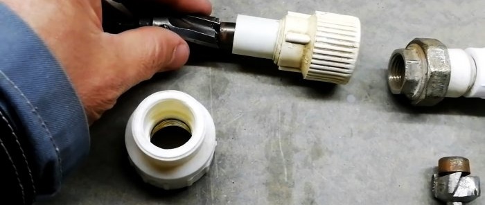 Restoring PP fittings using a homemade reamer