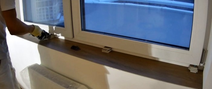 How to use leftover laminate flooring and make a window sill for almost free