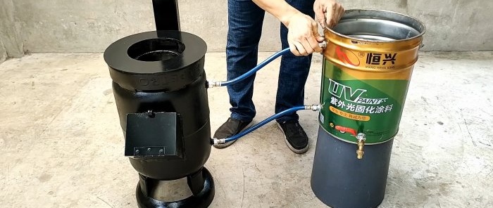 How to make a 2 in 1 wood stove from a gas cylinder with parallel heating of water