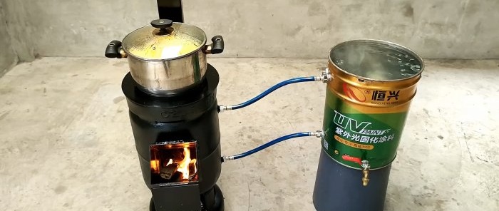 How to make a 2 in 1 wood stove from a gas cylinder with parallel heating of water