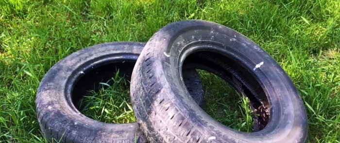 How to make a bench from old tires