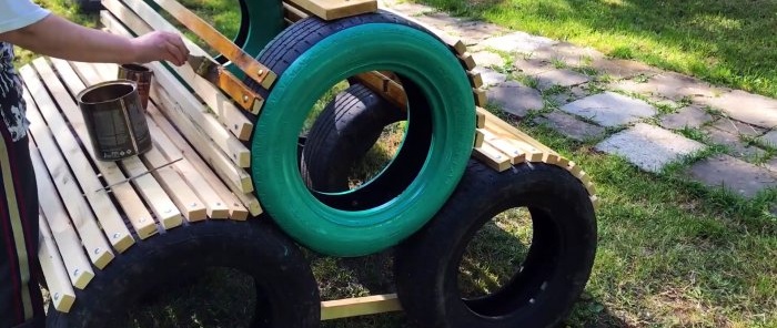Како направити клупу од старих гума