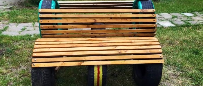 How to make a bench from old tires