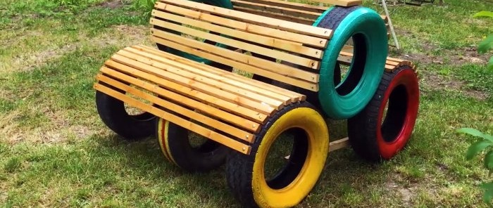 Come realizzare una panchina con vecchi pneumatici