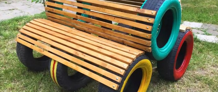 Come realizzare una panchina con vecchi pneumatici