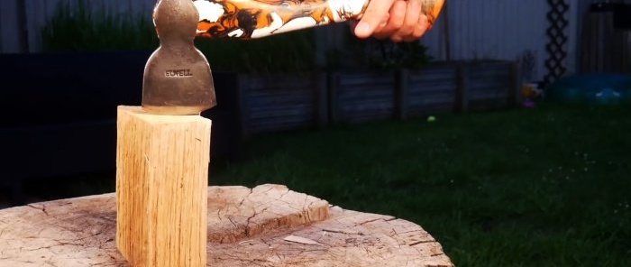 How to make an ax handle from PET bottle caps