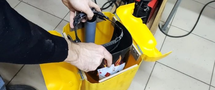 Paano gumawa ng isang maginhawang kaso para sa mga kagamitan sa hinang mula sa isang canister
