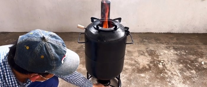 How to make a turbo oven with adjustable flame and one-time loading