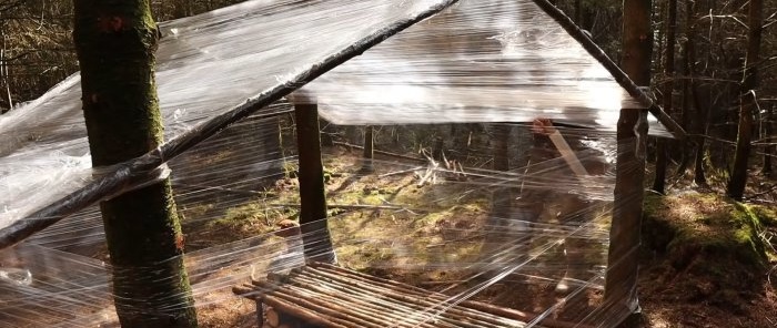 How to make a hut from plastic film to protect from bad weather in summer and severe frost in winter