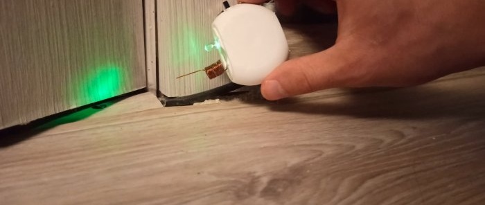 Do-it-yourself hidden wiring detector from available parts