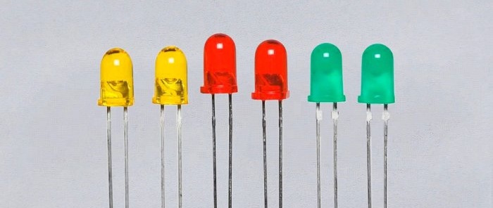 Signāla līmeņa indikatori uz gaismas diodēm bez tranzistoriem un mikroshēmām
