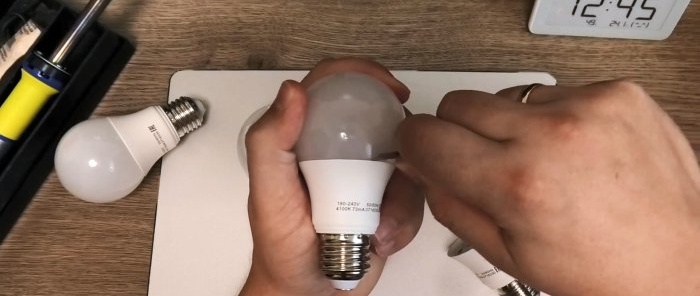 Grundlegende Anweisungen zur Reparatur einer LED-Lampe ohne Austausch von Teilen