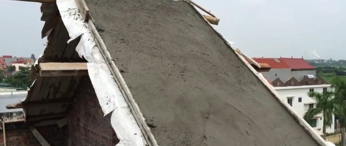 Kako izgraditi betonski krov bez upotrebe mehaničkih sredstava
