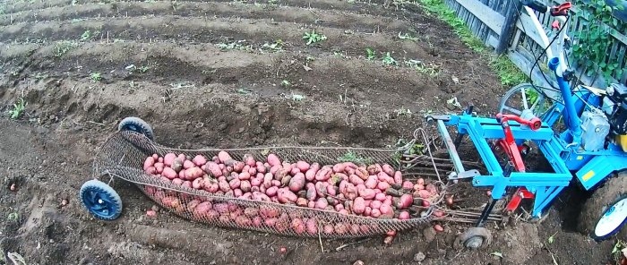 DIY vykopávač zemiakov z odpadu