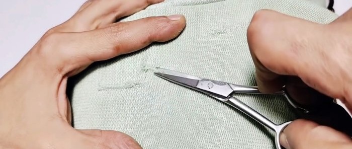 How to quietly sew up a hole in clothing