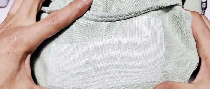 How to quietly sew up a hole in clothing