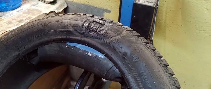 How to repair side damage to a tire without spending a lot of time and money