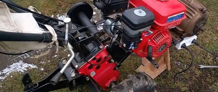 How to equip a walk-behind tractor with the function of a 220 V generator