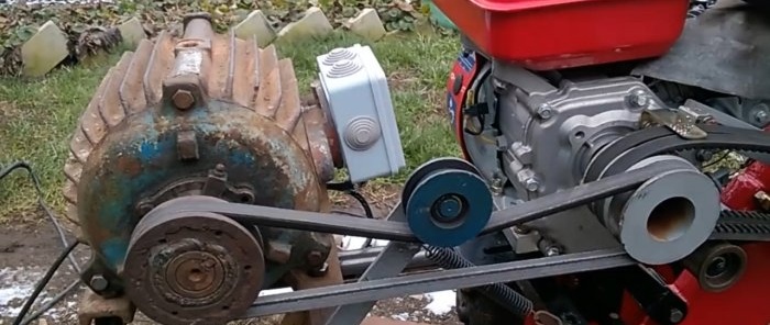 How to equip a walk-behind tractor with the function of a 220 V generator