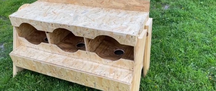 Cómo hacer nidos de gallinas con recipientes para huevos de OSB