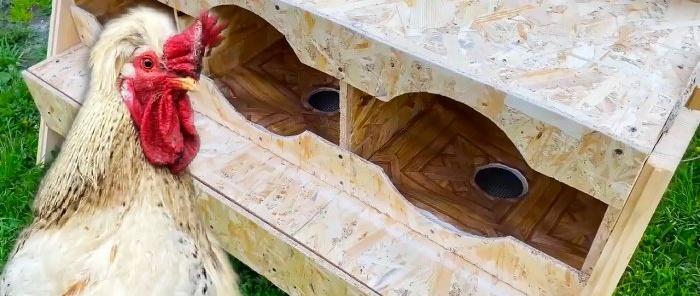 Jak vyrobit kuřecí hnízda s nádobami na vejce z OSB