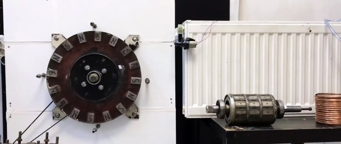 Pag-init gamit ang isang de-koryenteng motor ng isang washing machine