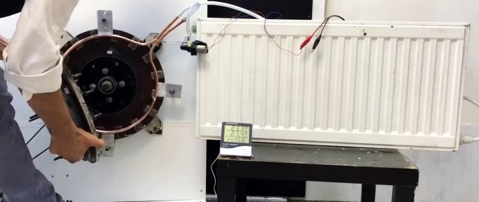 Verwarming met behulp van een elektromotor van een wasmachine