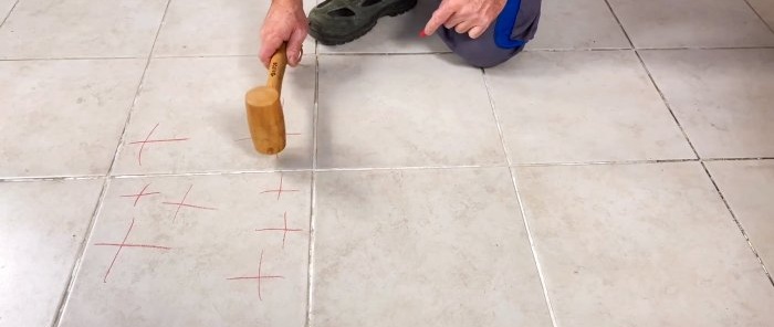 How to remove voids in tiles without dismantling