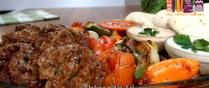 A simple and delicious recipe for Turkish kebab kofta without fire and oven