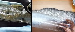 Cara memasang penebat pada gril radiator menggunakan klip dari botol PET